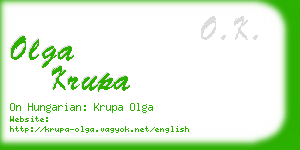 olga krupa business card